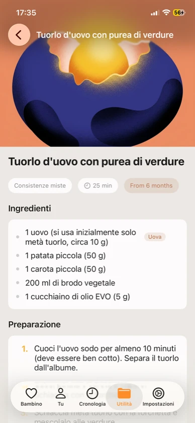 Ribbon Care — ricetta tuorlo d'uovo per svezzamento